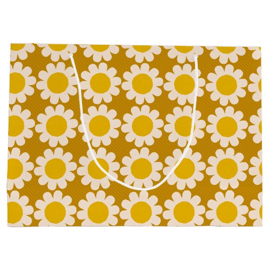Papieren bladen van groovy Daisy Summer Wrapping Groot Cadeauzakje (Achterkant)