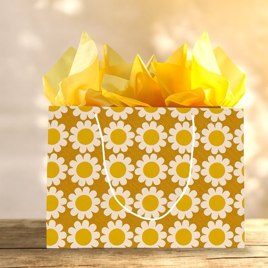 Papieren bladen van groovy Daisy Summer Wrapping Groot Cadeauzakje
