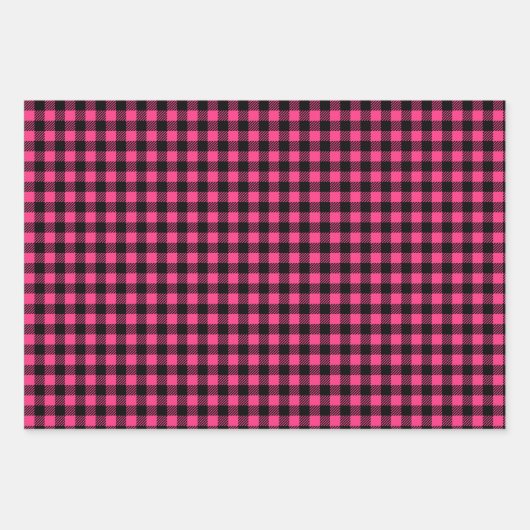 Papieren bladen voor Fuchsia & Black Monogram ompa Inpakpapier Vel (Voorkant 3)