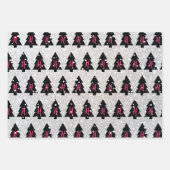 Papieren bladen voor Fuchsia & Black Monogram ompa Inpakpapier Vel (Voorkant)
