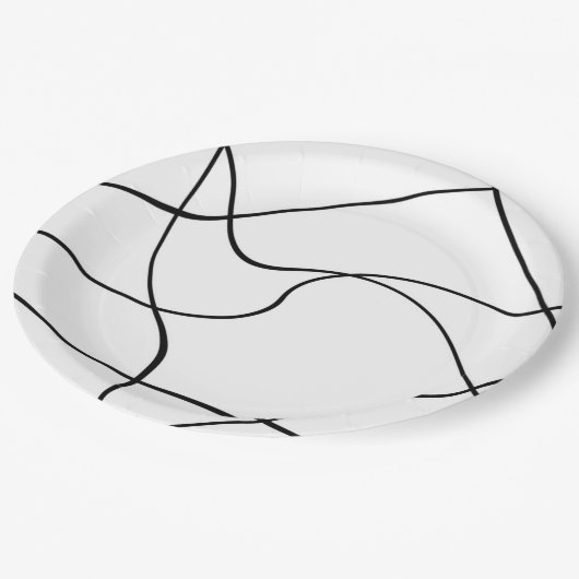 Papieren bord "Abstracte lijnen" - zwart-wit (Gekanteld)