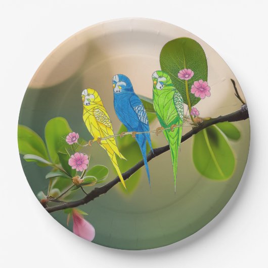 Papieren Bord Budgies (Voorkant)