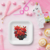 Papieren Bord - De rode rozen artwork (Feest)