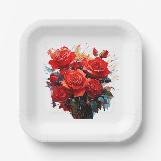 Papieren Bord - De rode rozen artwork (Voorkant)