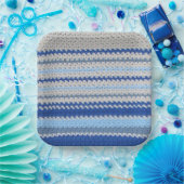 Papieren Bord - Gehakt patroon in blauw en wit (Feest)