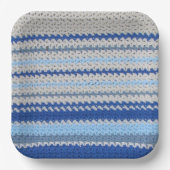 Papieren Bord - Gehakt patroon in blauw en wit (Voorkant)