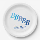 Papieren Bord - Gestapelde Initialen, Naam in verv (Voorkant)