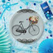 Papieren bord groene ivoorfiets (Feest)