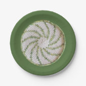 Papieren Bord - Groene spiraal in Crochet (Voorkant)