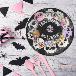 Papieren bord Halloween Skull-feest