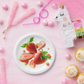 Papieren Bord met aardbeien (Feest)