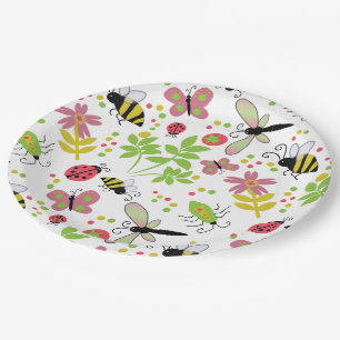 Papieren Bord met Friendly Garden Bugs en bijen