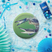 Papieren Bord met grote blauwe krab (Feest)