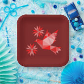 PAPIEREN BORD MET KWETTIGE KUNST VAN VOGELS EN STR (Feest)