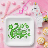 PAPIEREN BORD MET KWETTIGE KUNST VAN VOGELS EN STR (Feest)