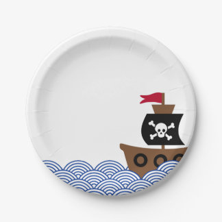 Papieren bord met piraterij en blauwe & witte cirk