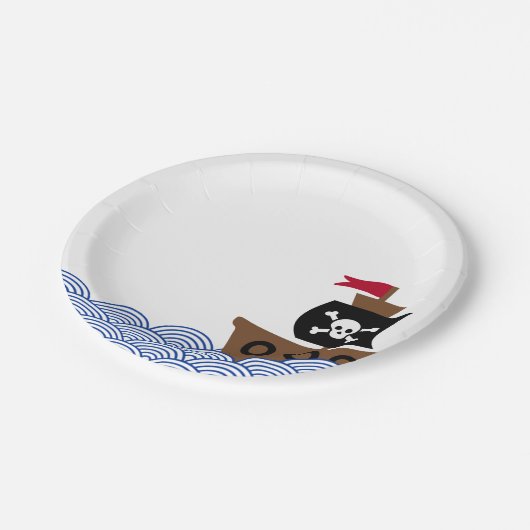 Papieren bord met piraterij en blauwe & witte cirk (Gekanteld)