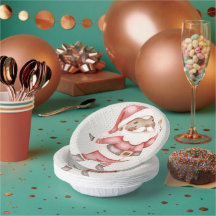 Papieren Bord met Waterverf Santa