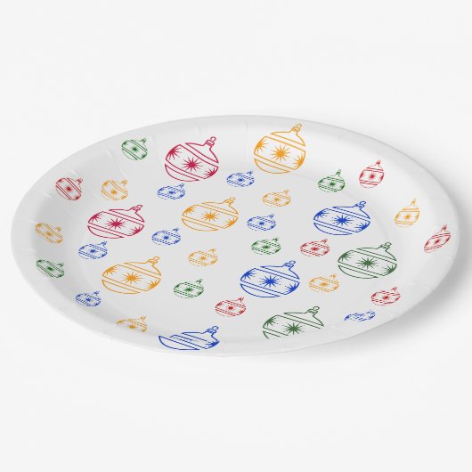 Papieren Bord - Ornamenten met kerstbomen (Gekanteld)