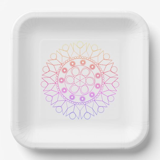 Papieren Bord - Pastel met kleur Mandala Pattern (Voorkant)