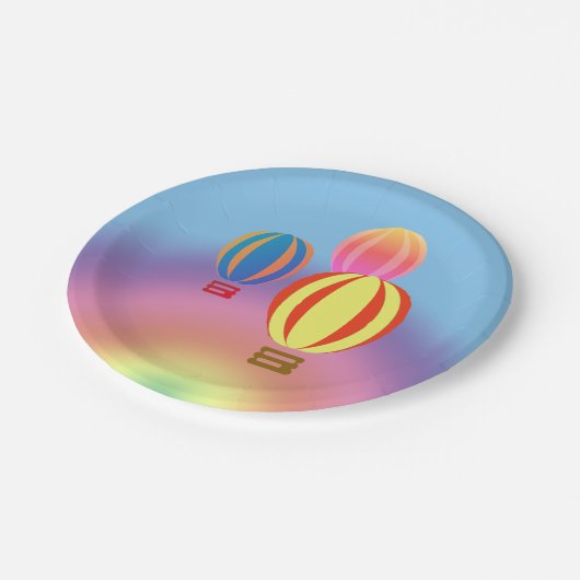 Papieren Bord - Regelboog met luchtballonnen (Gekanteld)