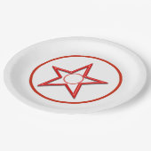 Papieren Bord - Rode ster en cirkels (Gekanteld)