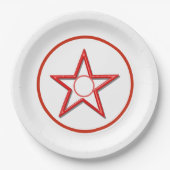 Papieren Bord - Rode ster en cirkels (Voorkant)