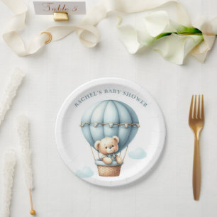 Papieren bord Teddybeer-hete luchtballon baby show