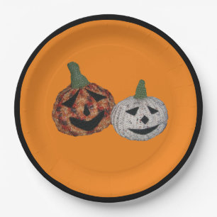 Papieren bord - Twee Halloween pompoenen