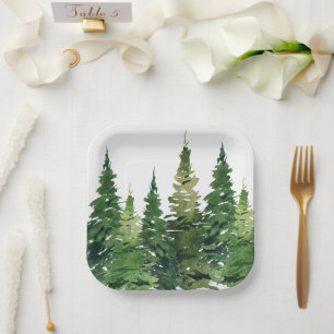 Papieren Bord - Waterverf bos