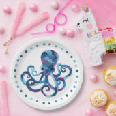 Papieren Bord Waterverf-octopus met rand (Feest)