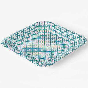 Papieren Bord - Zee Groene Interwoven Squares