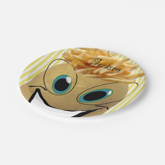 Papieren Borden, aardappel- en aardappelferries, g Papieren Bordje (Gekanteld)