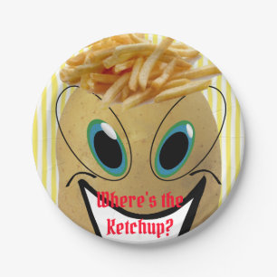 Papieren Borden, aardappelFranse bessen Gele stree Papieren Bordje