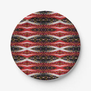 Papieren Borden Abstract Rood Zwart Wit Bordje