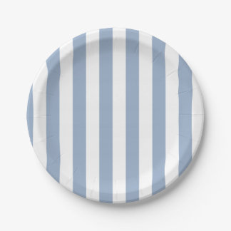 Papieren Borden, Blue & White Stripe Verjaardag Bordje
