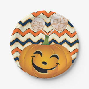 Papieren borden Halloween, pompoen Bordje