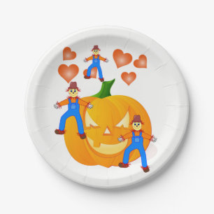 Papieren borden Halloween, pompoen Bordje