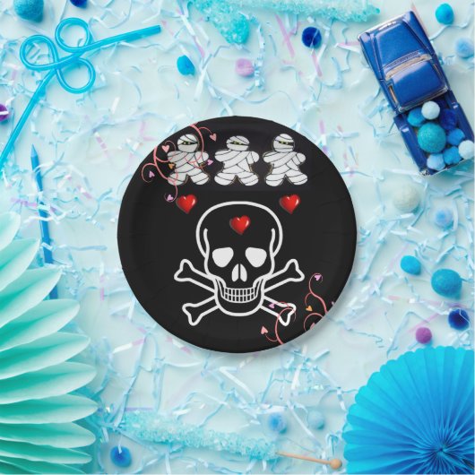 Papieren borden Halloween, schedel Papieren Bordje (Feest)