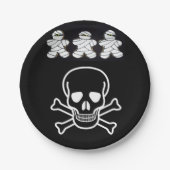 Papieren borden Halloween, schedel Papieren Bordje (Voorkant)