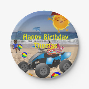 Papieren Borden, Happy Birthday Beach Bum African Papieren Bordje