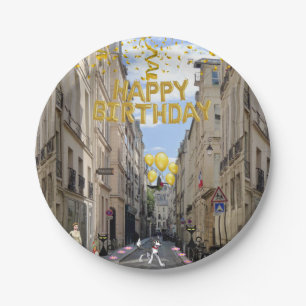 Papieren Borden, Happy Birthday France Dog Papieren Bordje