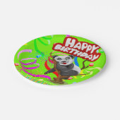Papieren Borden, Happy Birthday Panda Beer Confett Papieren Bordje (Gekanteld)