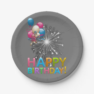 Papieren Borden, Happy Birthday Paper Borden Silve Bordje