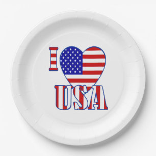 Papieren Borden/I Heart USA Bordje