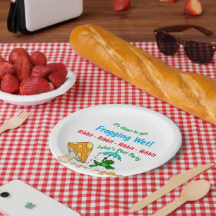 Papieren Borden, kikker, champignonpapier met ribb Bordje