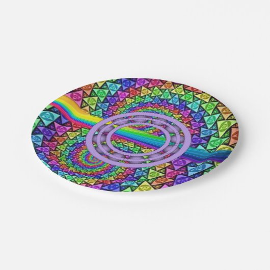 Papieren borden kleurig papieren bordje (Gekanteld)