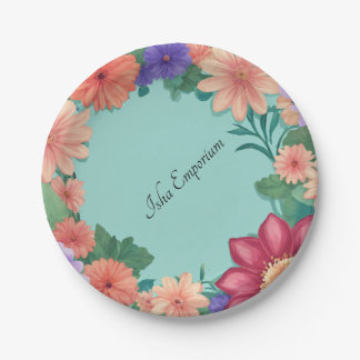 Papieren Borden maken met bloemenmotieven Bordje