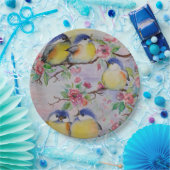 Papieren borden met lente vogels bordje (Feest)