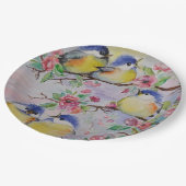 Papieren borden met lente vogels bordje (Gekanteld)